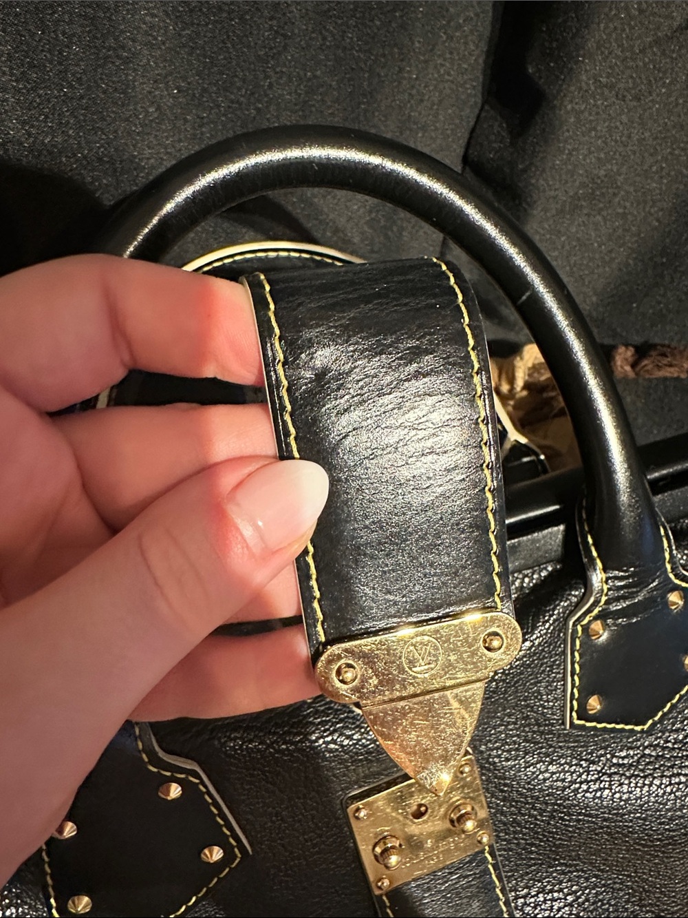 Louis Vuitton Suhali L'Ingenieux PM Black Leather Doctor Bag with Gold Hardware - Picture 10 of 12